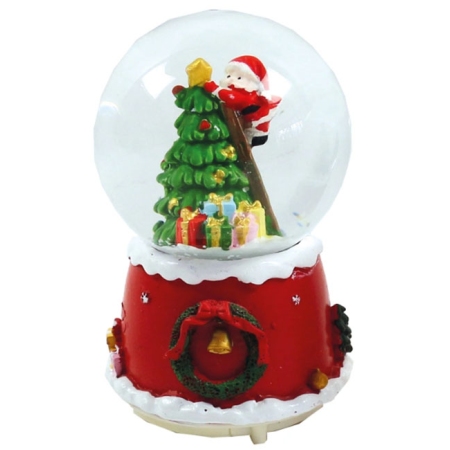 Χιονόμπαλα Santa κόκκινο-πράσινο 7.5x12εκ Δωρόσημο 15335A