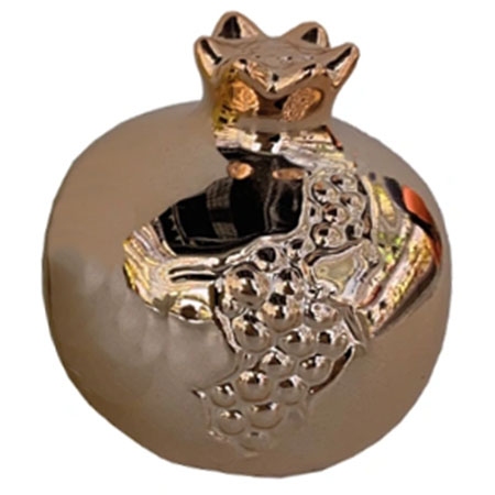 Ροδί διακοσμητικό κεραμικό ροζ χρυσό 8x8εκ Δωρόσημο 15396