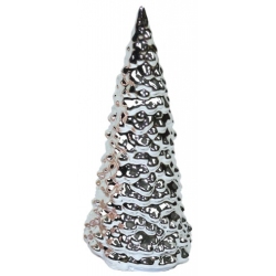 Δέντρο διακοσμητικό κεραμικό ασημί 5.5x12εκ Δωρόσημο 15409