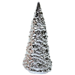Δέντρο διακοσμητικό κεραμικό ασημί 9x22εκ Δωρόσημο 15411
