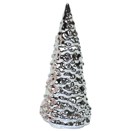 Δέντρο διακοσμητικό κεραμικό ασημί 9x22εκ Δωρόσημο 15411