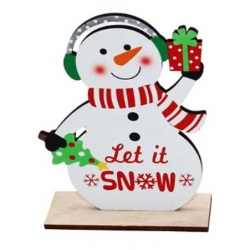 Διακοσμητικό ξύλινο Χιονάνθρωπος 11x4x15εκ Δωρόσημο 16762