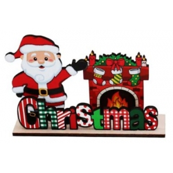 Διακοσμητικό ξύλινο Christmas κόκκινο 16.5x4x11εκ Δωρόσημο 16760