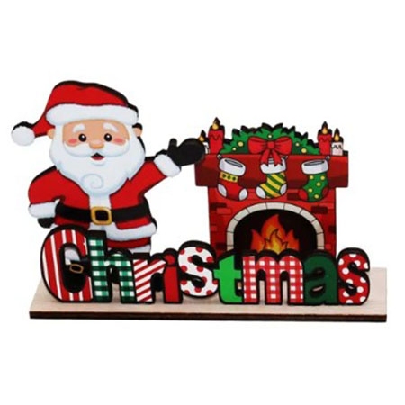 Διακοσμητικό ξύλινο Christmas κόκκινο 16.5x4x11εκ Δωρόσημο 16760