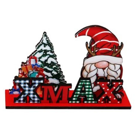 Διακοσμητικό ξύλινο Xmax κόκκινο 16.5x4x11εκ Δωρόσημο 16760