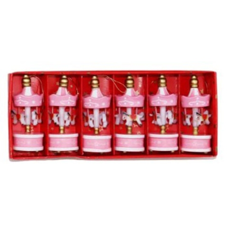 Χριστουγεννιάτικα στολίδια σετ 6 τεμαχίων Καρουζέλ 3x8εκ Δωρόσημο 16918