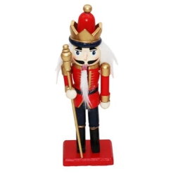 Καρυοθραύστης διακοσμητικός ξύλινος κόκκινο-μαύρο 4.5x4.5x16εκ Δωρόσημο 16882