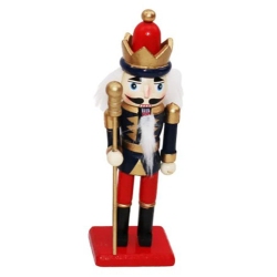 Καρυοθραύστης διακοσμητικός ξύλινος κόκκινο-μαύρο 4.5x4.5x16εκ Δωρόσημο 16882