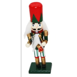 Καρυοθραύστης διακοσμητικός ξύλινος κόκκινο-πράσινο 4.5x4.5x16εκ Δωρόσημο 16882