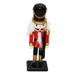 Καρυοθραύστης διακοσμητικός ξύλινος κόκκινο-μαύρο 4.5x4.5x16εκ Δωρόσημο 16882