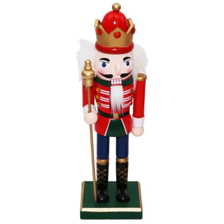 Καρυοθραύστης διακοσμητικός ξύλινος κόκκινο-πράσινο 7x7x25εκ Δωρόσημο 16876