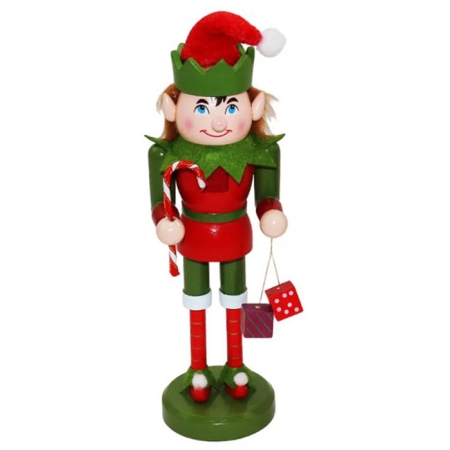 Ξωτικό διακοσμητικό ξύλινο κόκκινο-πράσινο 7x7x25εκ Δωρόσημο 16906