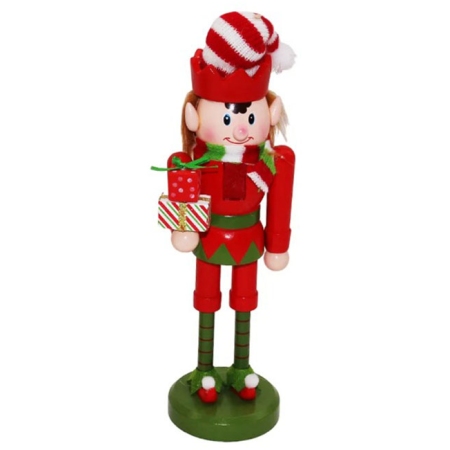 Ξωτικό διακοσμητικό ξύλινο κόκκινο-πράσινο 7x7x25εκ Δωρόσημο 16906