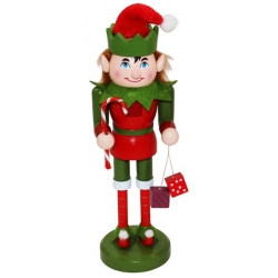 Ξωτικό διακοσμητικό ξύλινο κόκκινο-πράσινο 9x9x40εκ Δωρόσημο 16908