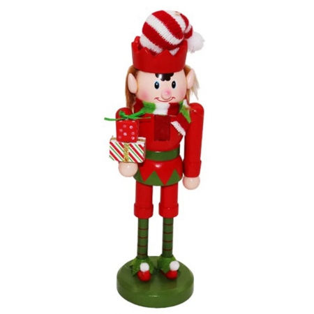 Ξωτικό διακοσμητικό ξύλινο κόκκινο-πράσινο 9x9x40εκ Δωρόσημο 16908