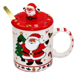 Κούπα κεραμική Xmas λευκό-κόκκινο 460cc Δωρόσημο 16798