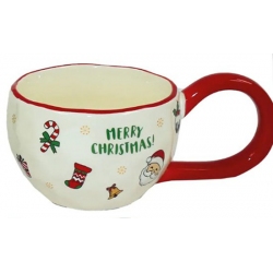 Κούπα κεραμική Xmas λευκό-κόκκινο 240cc Δωρόσημο 15510