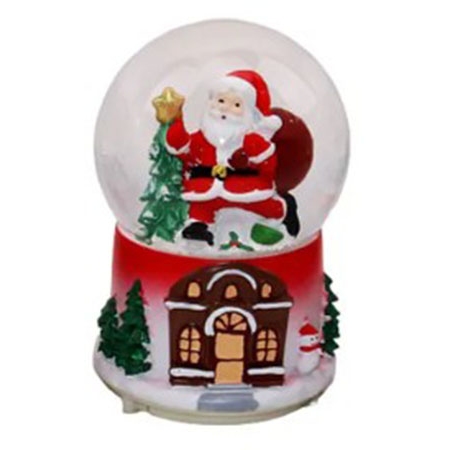 Χιονόμπαλα Santa κόκκινο-πράσινο 8x13εκ Δωρόσημο 16729