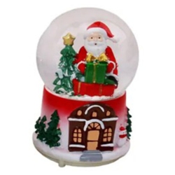 Χιονόμπαλα Santa κόκκινο-πράσινο 8x13εκ Δωρόσημο 16729