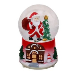 Χιονόμπαλα Santa κόκκινο-πράσινο 8x13εκ Δωρόσημο 16729