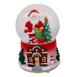 Χιονόμπαλα Santa κόκκινο-πράσινο 8x13εκ Δωρόσημο 16729