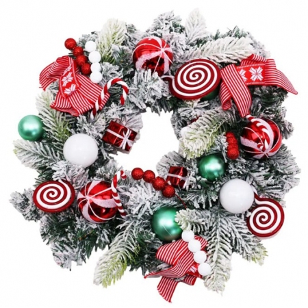 Στεφάνι χριστουγεννιάτικο πράσινο-κόκκινο 30x8εκ Δωρόσημο 16969