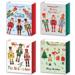 Τσάντα συσκευασίας δώρου χάρτινη με χεράκι κορδόνι Καρυοθραύστες 30x11x41εκ Δωρόσημο 17277