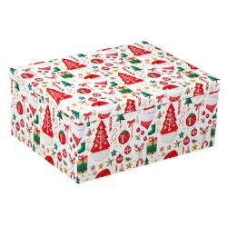 Κουτί συσκευασίας χάρτινο Xmas λευκό-κόκκινο 19x12.5x7.5εκ Δωρόσημο 17160-2