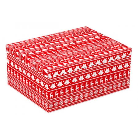 Κουτί συσκευασίας χάρτινο Xmas κόκκινο-λευκό 22.5x16x9.5εκ Δωρόσημο 17159-4