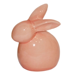 Λαγουδάκι διακοσμητικό κεραμικό ροζ 6x9x14εκ Δωρόσημο 17895