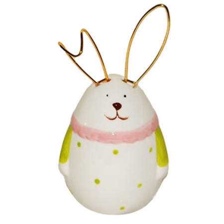 Λαγουδίνα διακοσμητική κεραμική λευκό 8x7x14εκ Δωρόσημο 17982