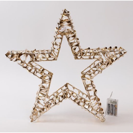 Αστέρι φωτιζόμενο μεταλλικό χρυσό 38εκ Eurolamp 600-22579