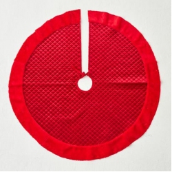 Ποδιά χριστουγεννιάτικου δέντρου υφασμάτινη κόκκινη 90εκ Eurolamp 600-44181