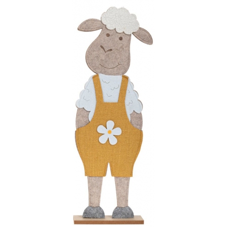 Πρόβατο διακοσμητικό τσόχινο κίτρινο-μπεζ 13x5x38εκ Iliadis 89468