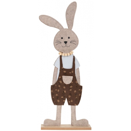 Λαγουδάκι διακοσμητικό τσόχινο καφέ-μπεζ 18x5x46εκ Iliadis 89487