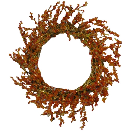 Στεφάνι διακοσμητικό πορτοκαλί-χρυσό 30x7εκ Sinialo 36-65-9965513