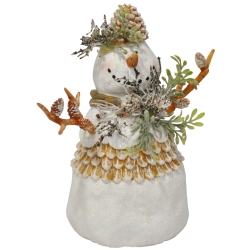 Φιγούρα διακοσμητική πολυρεσίνης Χιονάνθρωπος λευκό 15x9x18εκ Sinialo 36-60-14724Α1Β1