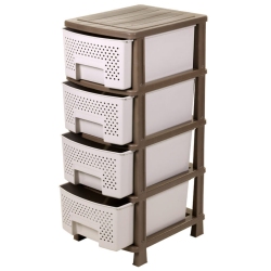 Συρταριέρα πλαστική με 4 συρτάρια Ζήβα μπεζ 40x50x99.5εκ Homeplast Α00063