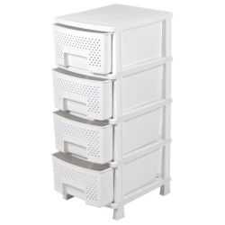 Συρταριέρα πλαστική με 4 συρτάρια Ζήβα λευκή 40x50x99.5εκ Homeplast Α00063