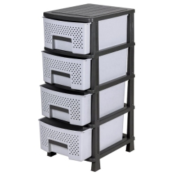 Συρταριέρα πλαστική με 4 συρτάρια Ζήβα γκρι-ανθρακί 40x50x99.5εκ Homeplast Α00063