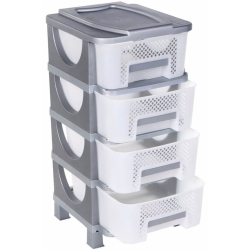 Συρταριέρα πλαστική με 4 συρτάρια γκρι 77εκ Homeplast Α00272