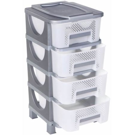 Συρταριέρα πλαστική με 4 συρτάρια γκρι 77εκ Homeplast Α00272