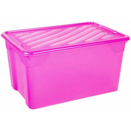 Κουτί αποθήκευσης πλαστικό φούξια 67Lt Homeplast A00299