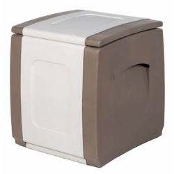 Μπαούλο μονό πλαστικό Compact μπεζ/λευκό 50x54x57εκ Homeplast A00530