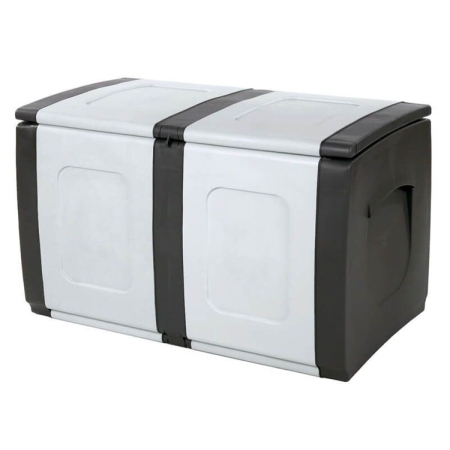 Μπαούλο διπλό πλαστικό Regular γκρι/ανθρακί 94x54x57εκ Homeplast A00531