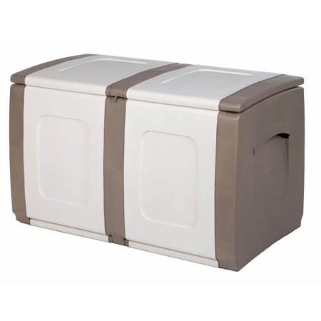 Μπαούλο διπλό πλαστικό Regular μπεζ/λευκό 94x54x57εκ Homeplast A00531