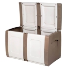 Μπαούλο διπλό πλαστικό Regular μπεζ/λευκό 94x54x57εκ Homeplast A00531