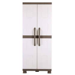 Ντουλάπα πλαστική με ράφια και χώρισμα Άρια μπεζ/λευκό 73x44x179εκ Homeplast A00671