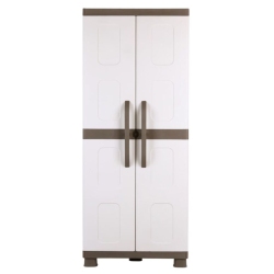 Ντουλάπα-παπουτσοθήκη πλαστική με ράφια Λητώ μπεζ/λευκό 73x44x179εκ Homeplast A00675