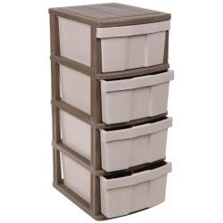 Συρταριέρα πλαστική με 4 συρτάρια Ζήβα μπεζ 40x50x99.5εκ Homeplast A00064